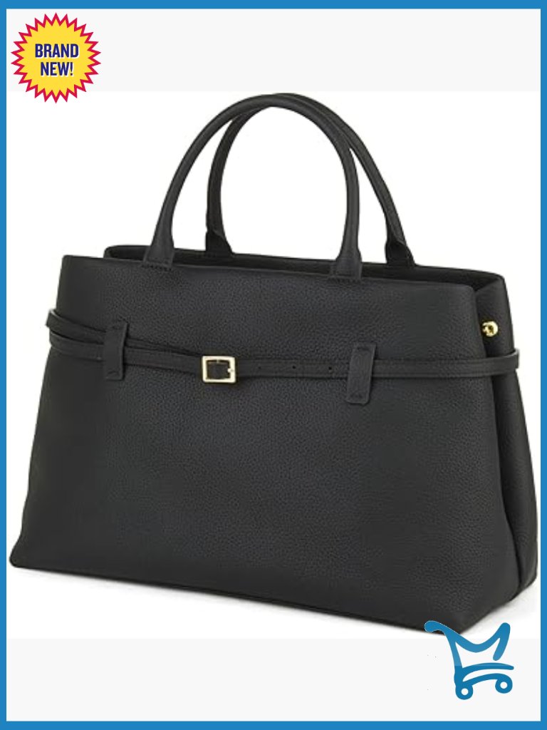 Full-Grain Leather Top Handle Satchel Tote With Adjustable Crossbody Strap
